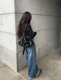 Andy Roll-Up Wide Washing Denim Pants