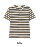 Roan Striped Henley Neck Short Sleeve Tee
