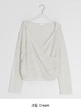 Ryoka Summer Layered V-Neck Wrap Hood Knit