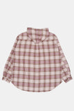 Flannel hooded over check shirt
