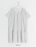 Totomi Dot Shirring Short Sleeve One Piece