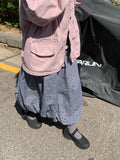 Lehiji Banding Check Balloon Long Skirt