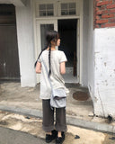 Mekun Roll-up Wide Cotton Pants