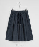 [Unisex] Hentes Linen Denim Banding Bermuda Pants - Linen 50