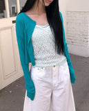 Nobis Ribbed Crop Cardigan