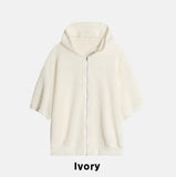 Diya Crochet Crop Short Sleeve Hooded Top