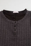 Layered ribbed half sleeve top