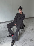 (UNISEX) Weight One Pin Tuck Wide Slacks