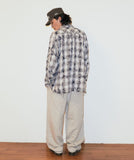 BLEACHED RAW-CUT CHECK SHIRT