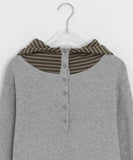 Kahome Peach Fuzz Stripe Layered Hoodie