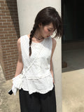[Bag set] Palan Dot Frill Layered Sleeveless Set