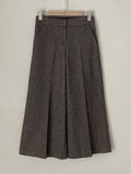 Shuk Herringbone Banding Brushed Wide Crop Slacks Pants