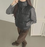 High-Neck Matte Padding Vest