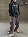 Purple Dying Curved Cargo Pants