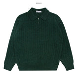 Keef Twist Half Zip Up Collar Knit