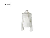 [Muffler Set/Wool Knit] Cozen Off-Shoulder Loose Fit Tie Knit