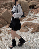 Vtan Strap Pleats Skirt