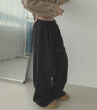 Corduroy Wool Pin Tuck Wide Banding Pants