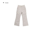 Buo Diagonal Cargo Pocket Cotton Bootcut Pants