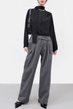 Moan Wool Diagonal Pin Tuck Pants