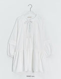 Rohigh Pintuck Shirring Layered Blouse One Piece