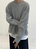Round Slit Zipper Balloon Acrylic Knitwear