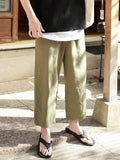Core wide washed linen pants