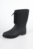 string rain boots black