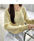 Colorful Pendant Point V-Neck Long Sleeve Knit