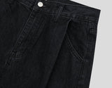 Side Pintuck Wide Denim Pants