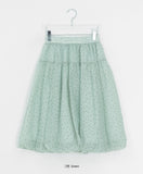 Chitoa Dot Chiffon Balloon Midi Skirt