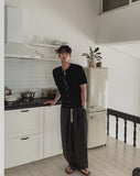 Seilen Stripe Banding Wide Slacks
