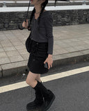 Ruba cargo string mini skirt