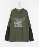 [unisex] Parked Layered Track Long Sleeve Tee
