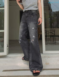 Crew Damage Bootcut Denim Pants