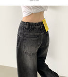 Incision Point Mega Balloon Fit Banding Denim Pants
