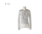 Handy Snap See-through Wrap Hood Knit