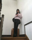 Poran Wool Mohair Cable Punching Knit