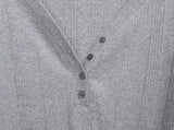 Muhi Button Heart Neck Long Sleeve T-shirt