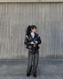 Kochi Leather Varsity Padded Jumper