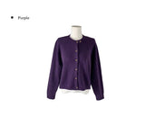 Feature Button Round Wool Knit Cardigan