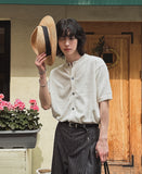 Berry boucle short sleeve cardigan