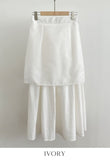 Shooly Pintuck Banding Flare Long Skirt