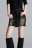 Stitch Brush Denim Skirt