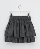 Feltin Stripe Tiered Layered Mini Skirt