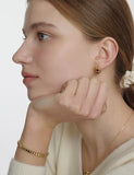 Ice Block Silver One-Touch Earrings M