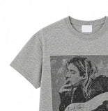 Grunge Vintage Photo Print Short Sleeve T-shirt