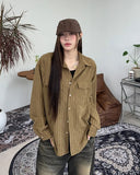 Kuz Herringbone Suede Shirt