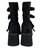 Buckle Platform Sole Suede Boots
