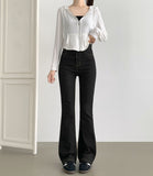 Raw Span Back Pocket Point Semi Bootcut Denim Pants